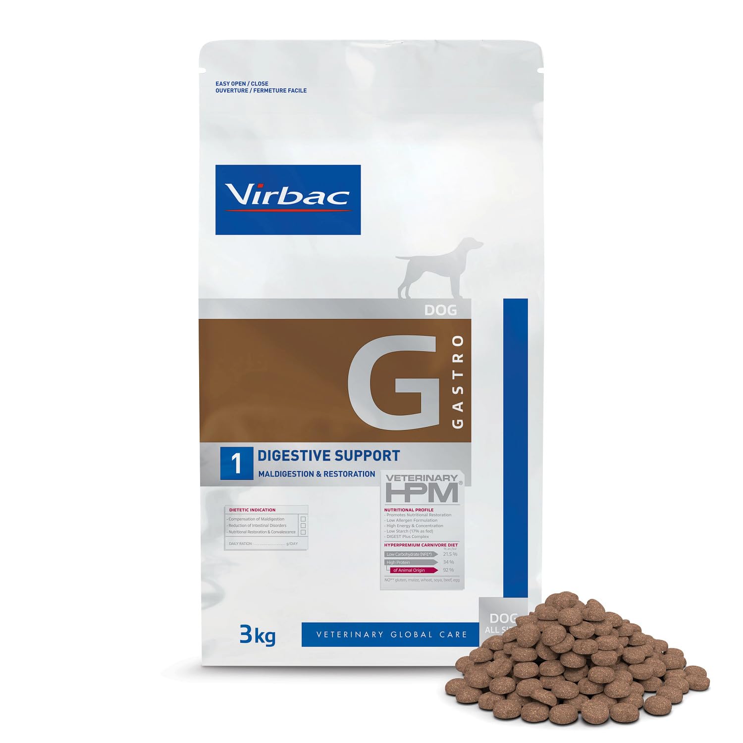 Virbac Veterinary HPM Digestive Vet Support for Dogs 3 kg