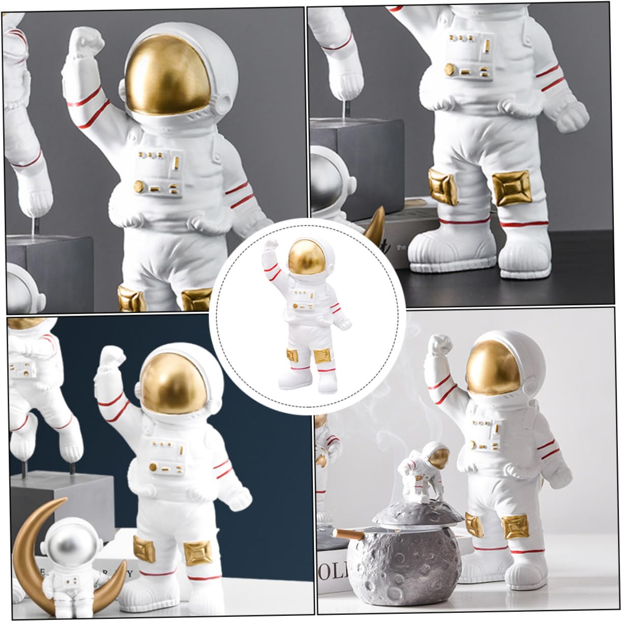 BESTYASH Kreative Astronauten Dekoration aus Kunststoffharz Leichte Tischdekoration mit Tragbarer Bewegung für Büro und Kinderzimmer als Wohnaccessoire