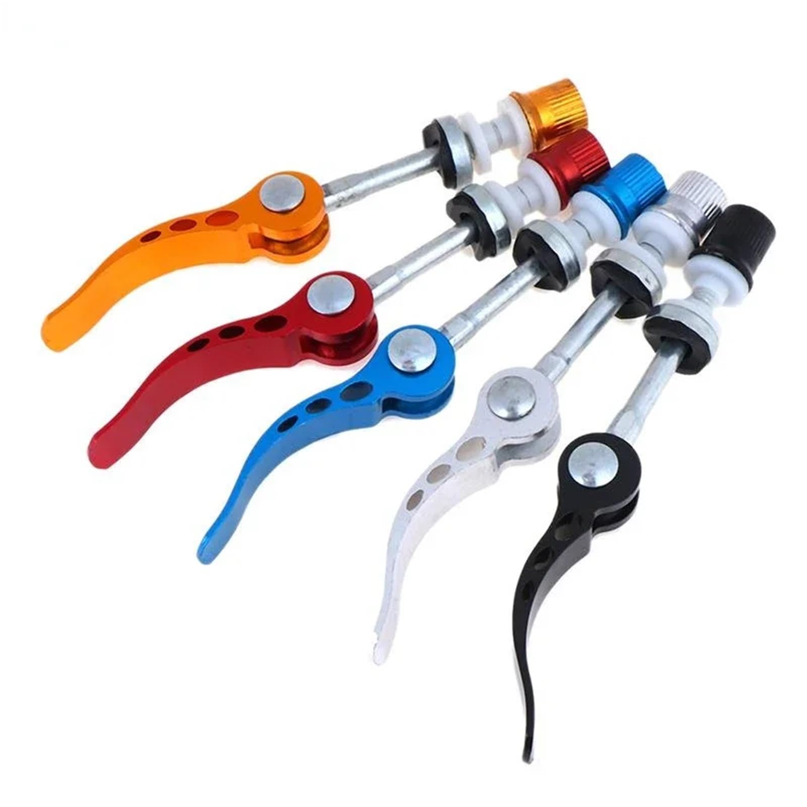 Vite a sgancio rapido per morsetto sedile 5 Pezzi Mountain Bike QR Tool MTB Bicicletta Tubo Sella Morsetto Vite Leva Di Sgancio Rapido Ciclismo Bici Da Strada Universale(Silver)