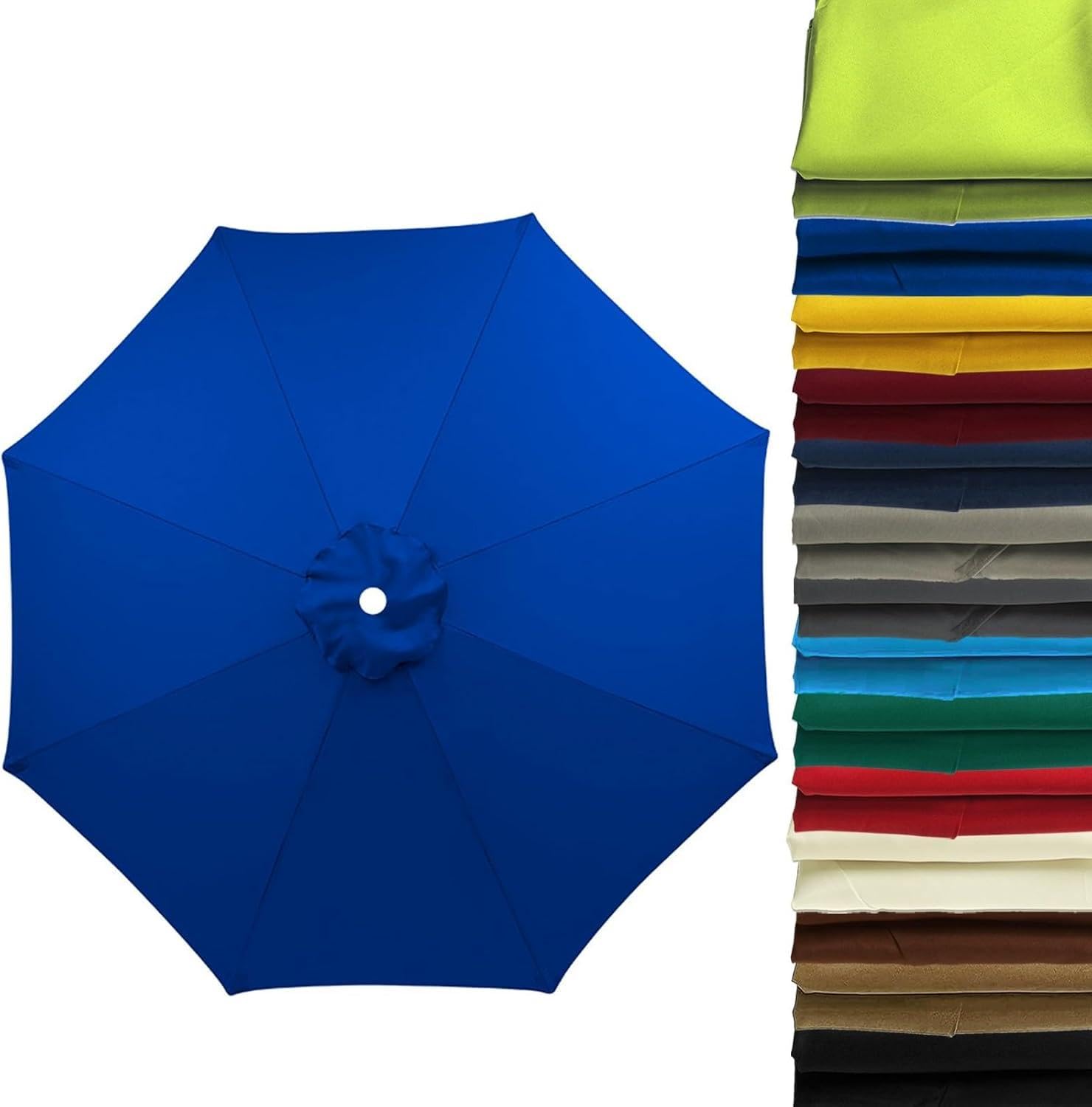 Wttagkl Replacement Parasol Cover 2m/2.5m/2.8m/3m/3.5m/4m for 6/8 Ribs | UV50+ Windproof & Waterproof | Light Grey Premium Fabric for Garden, Terrace, Beach, Pool,#5-270 cm 8 streben — image 1