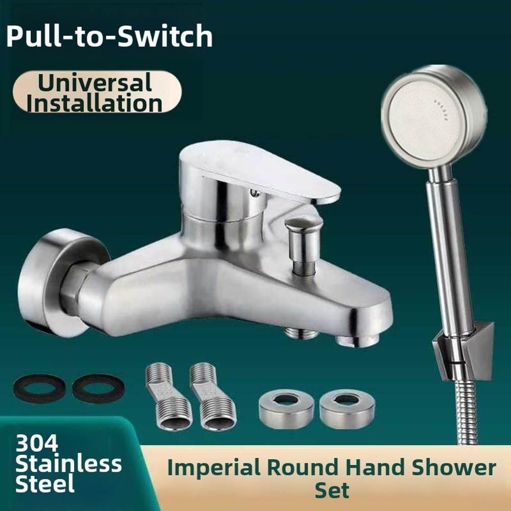 Miscelatore Termostatico per doccia Acciaio 304 con Valvola a Tre Vie per Vasca e Soffione Montaggio a Muro 16x18cm(shower head)