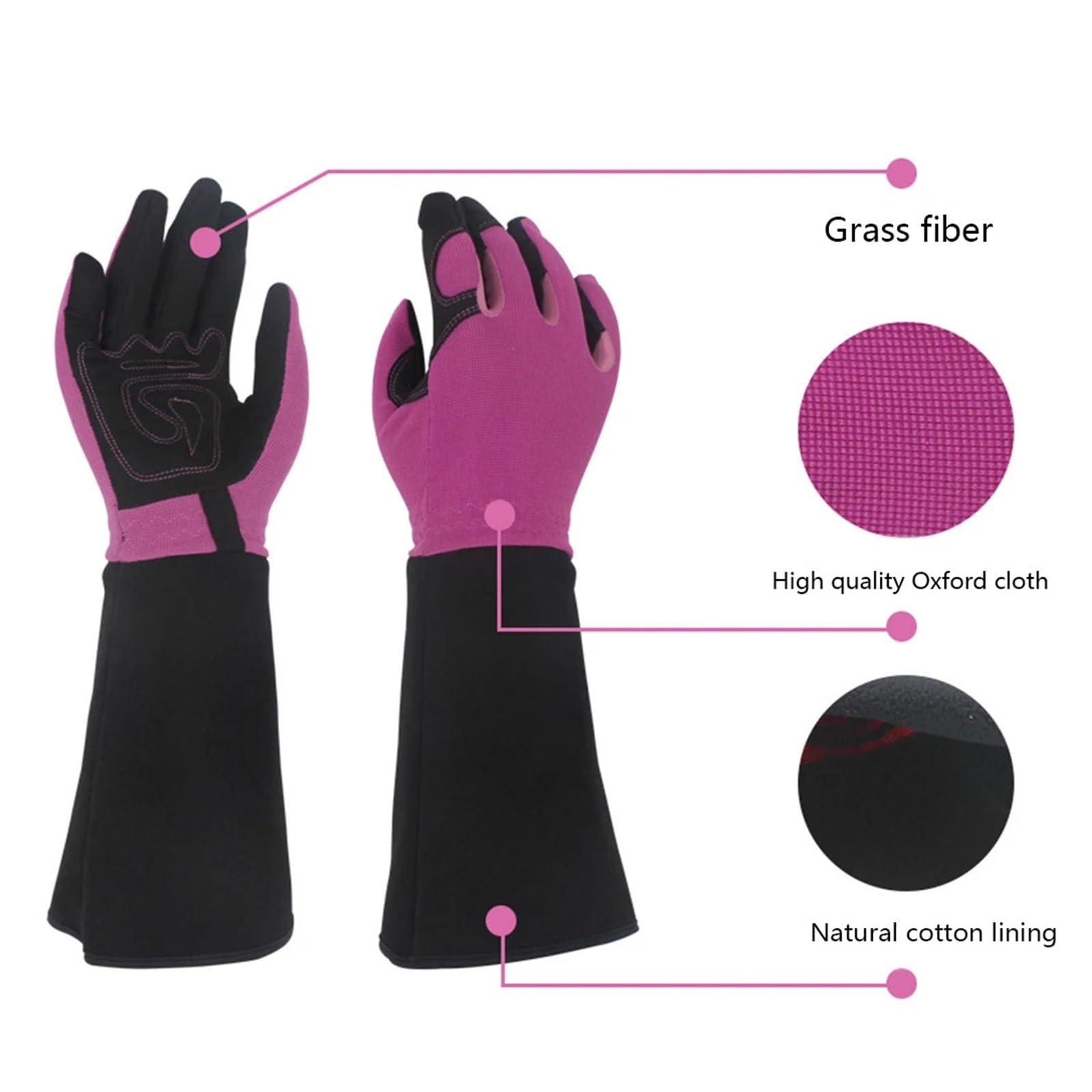 Guantes de jardinería, Guantes Jardinería Poda Rosas Multicolor(D 35x12cm)
