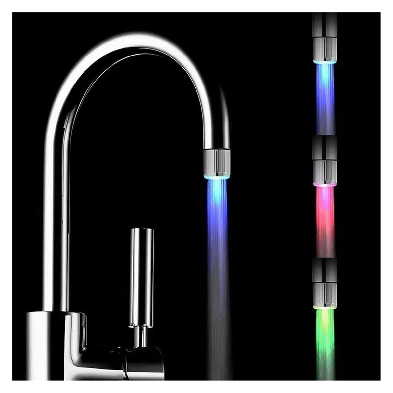 Extensor De Grifo con Filtro Antisalpicaduras Universal, Sensor De Temperatura Que Cambia De 7 Colores, Boquilla De Grifo, Aireador, Luz Led, Accesorio De Cocin,