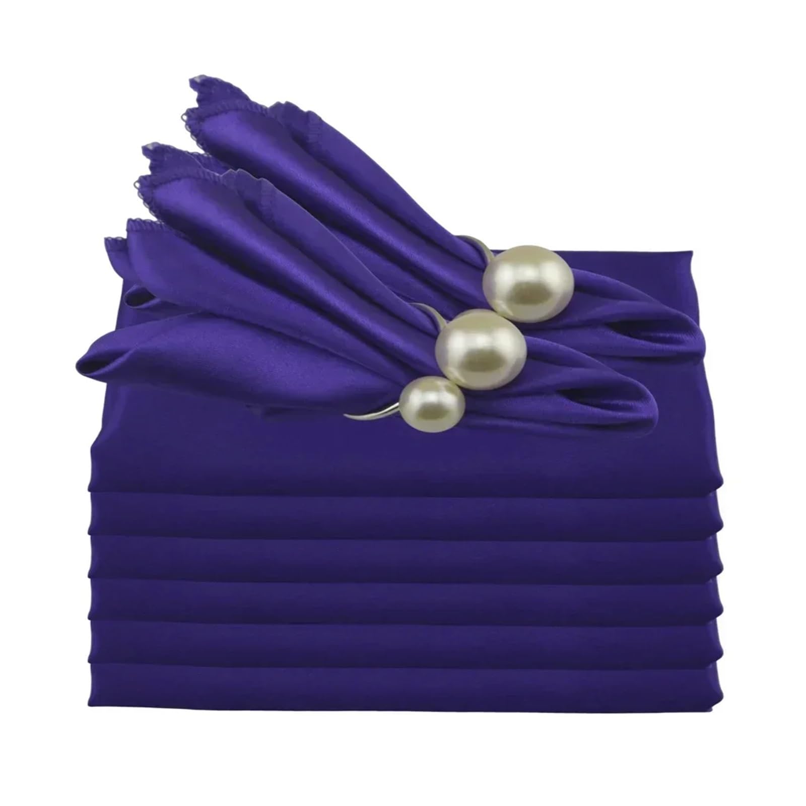Satin Dinner Napkins 24pcs Shiny Satin Wedding Table Napkins 19"x19" Birthday Party Cloth Napkin Restaurant Coffee/Tea Towels(Purple)