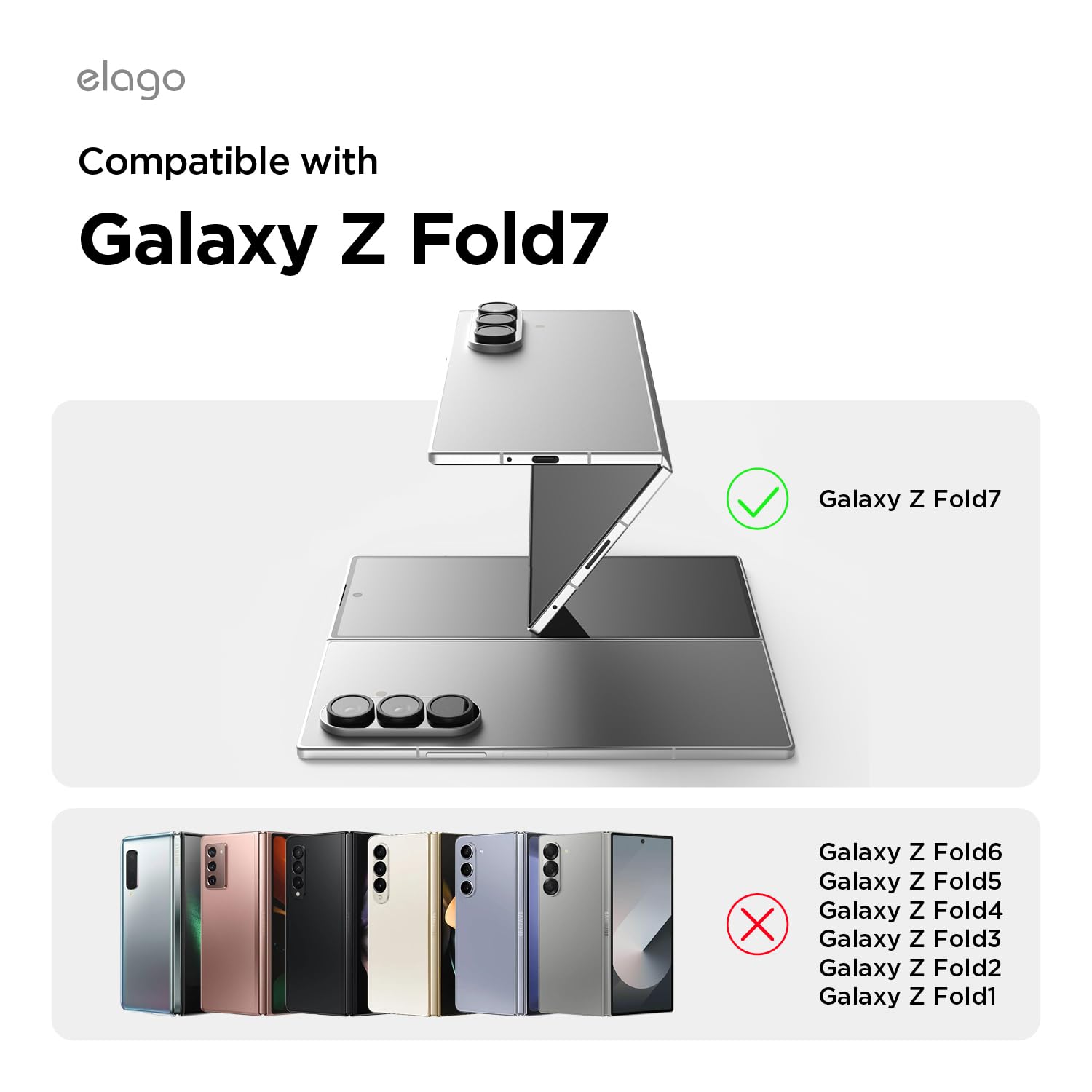 elago Magnetyczne przezroczyste etui kompatybilne z Samsung Galaxy Z Fold 7 — kompatybilne z ładowarką MagSafe, duża moc magnetyczna, wysokiej jakości PC, zderzak odporny na wstrząsy