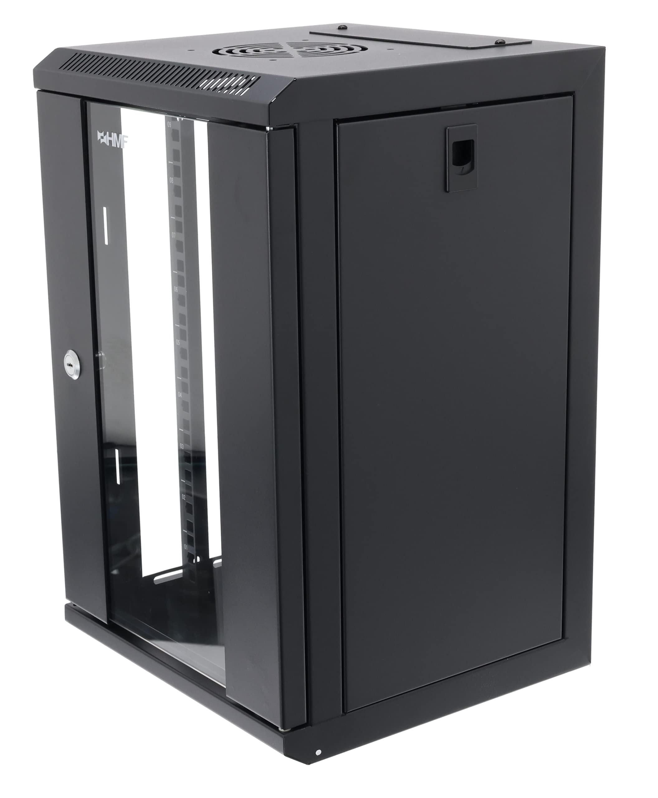 HMF 63309-02 Armadio rack 10 pollici, Armadio di rete | 9 U | Completamente Assemblato | 31,2 x 30 x 48,3 cm | nero