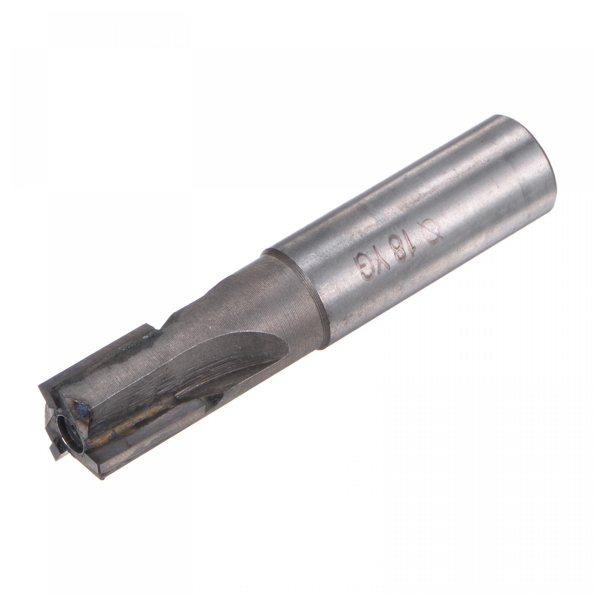 sourcing map Fraise à bout carré en carbure de tungstène de 18 mm de diamètre de coupe avec 3 cannelures droites et tige droite de 18 mm