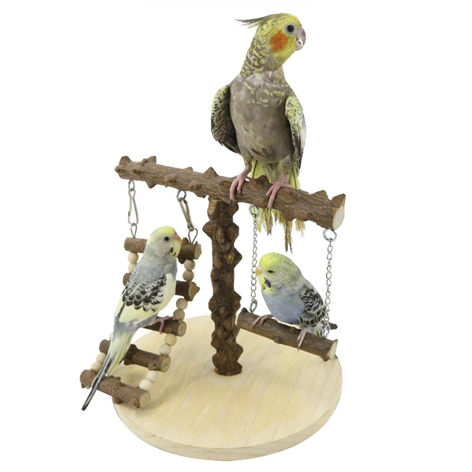 Generico Supporto per Pappagalli 45 cm Trespolo Altalena Gioco Addestramento Intrattenimento