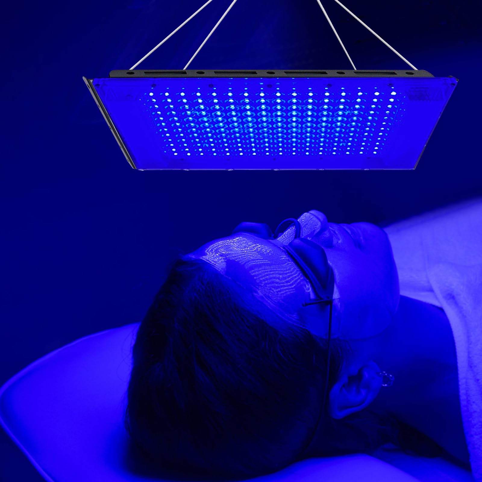Lámpara de bronceado, solárium para el hogar con 192 piezas LED, luz bronceadora portátil, lámpara de bronceado facial, luz azul completa con soporte y ganchos para colgar para cuerpo y cara (192
