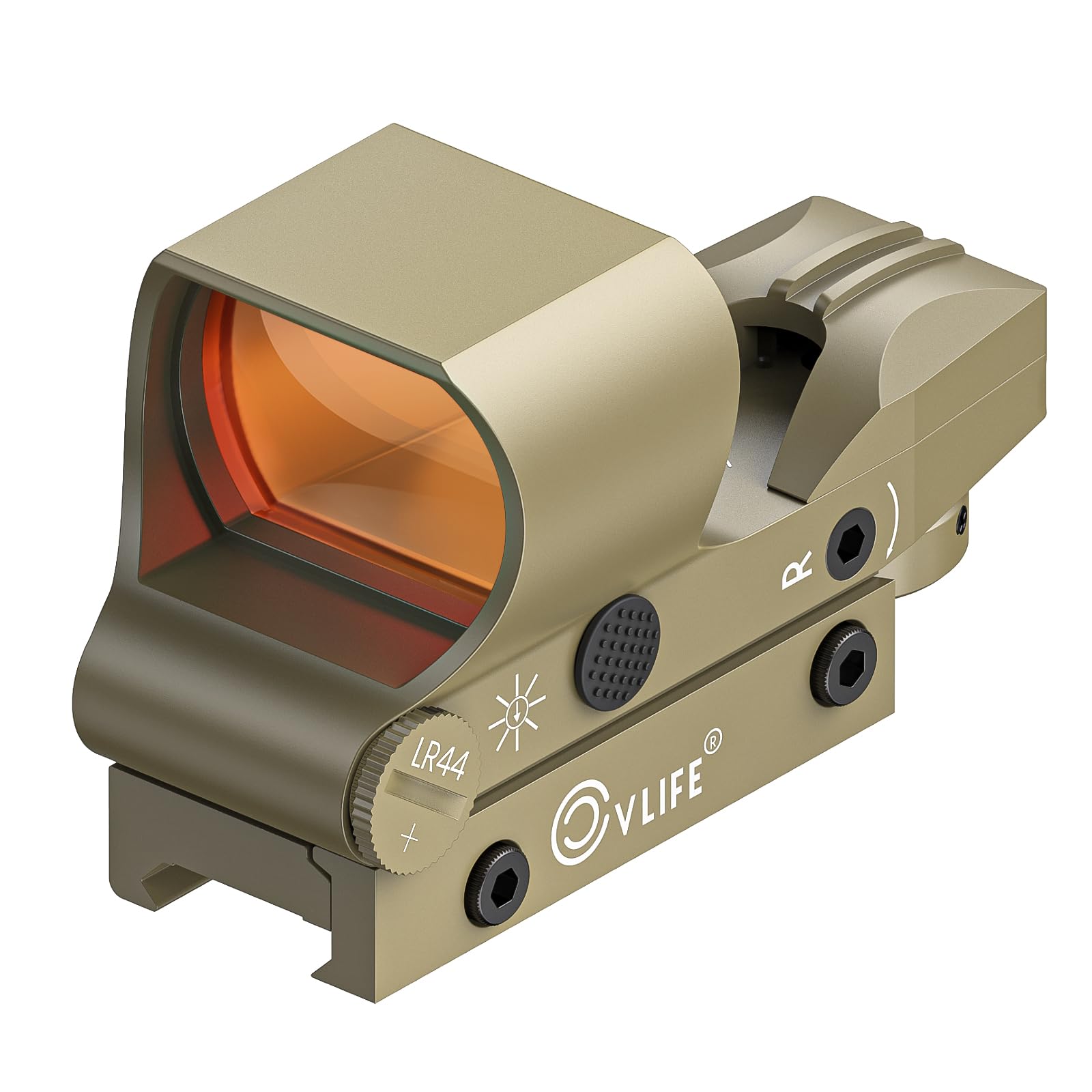 CVLIFE Reflex Sight, 1x28x40mm Red Dot Sight, 4 Adjustable Reticles Sight for 20mm Picatinny Rail, Red Dot Optics, Absolute Co-Witness Sand