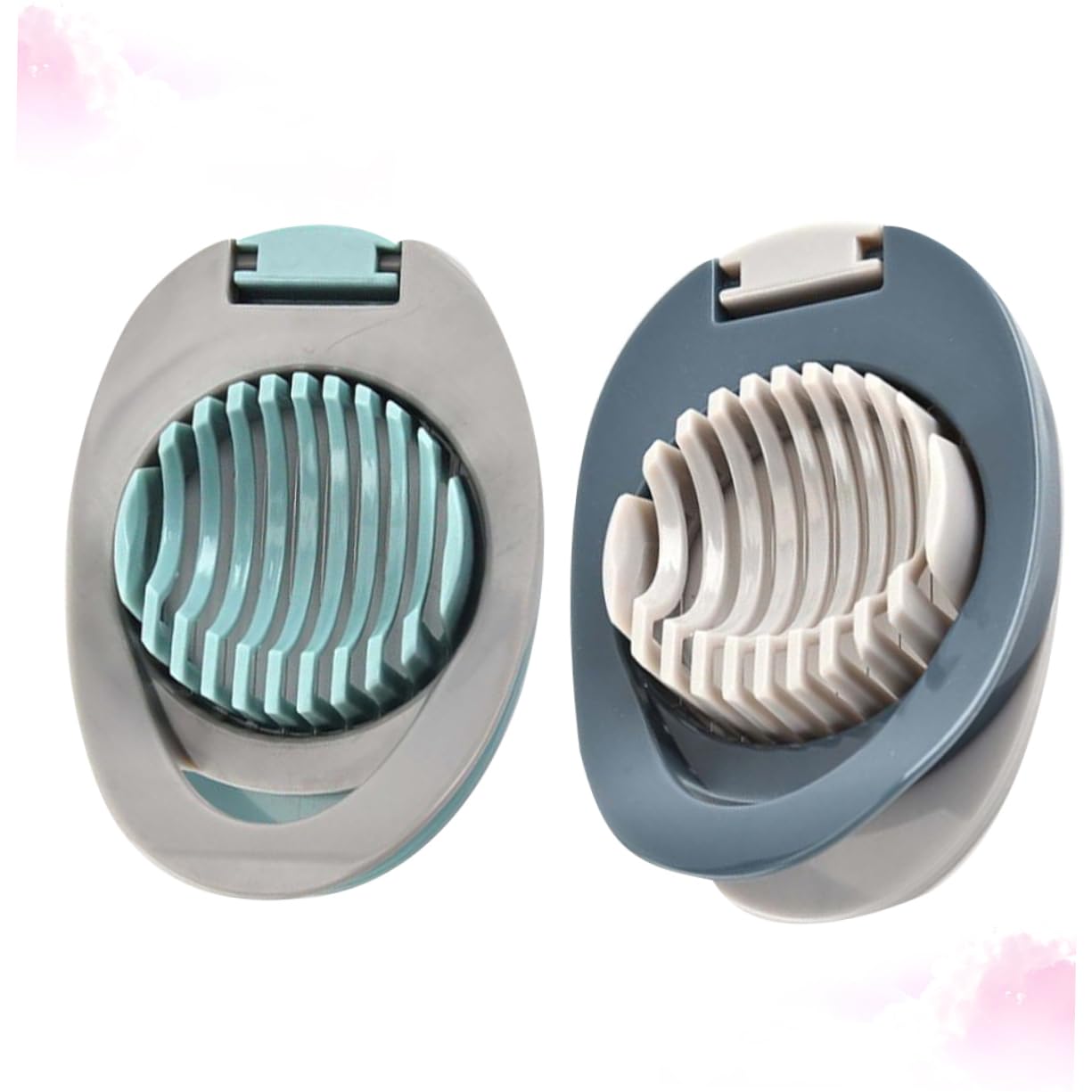 FUNOMOCYA Stainless Steel Egg Slicer 2 Pack Kitchen Egg Cutter Easy to Clean Grey
