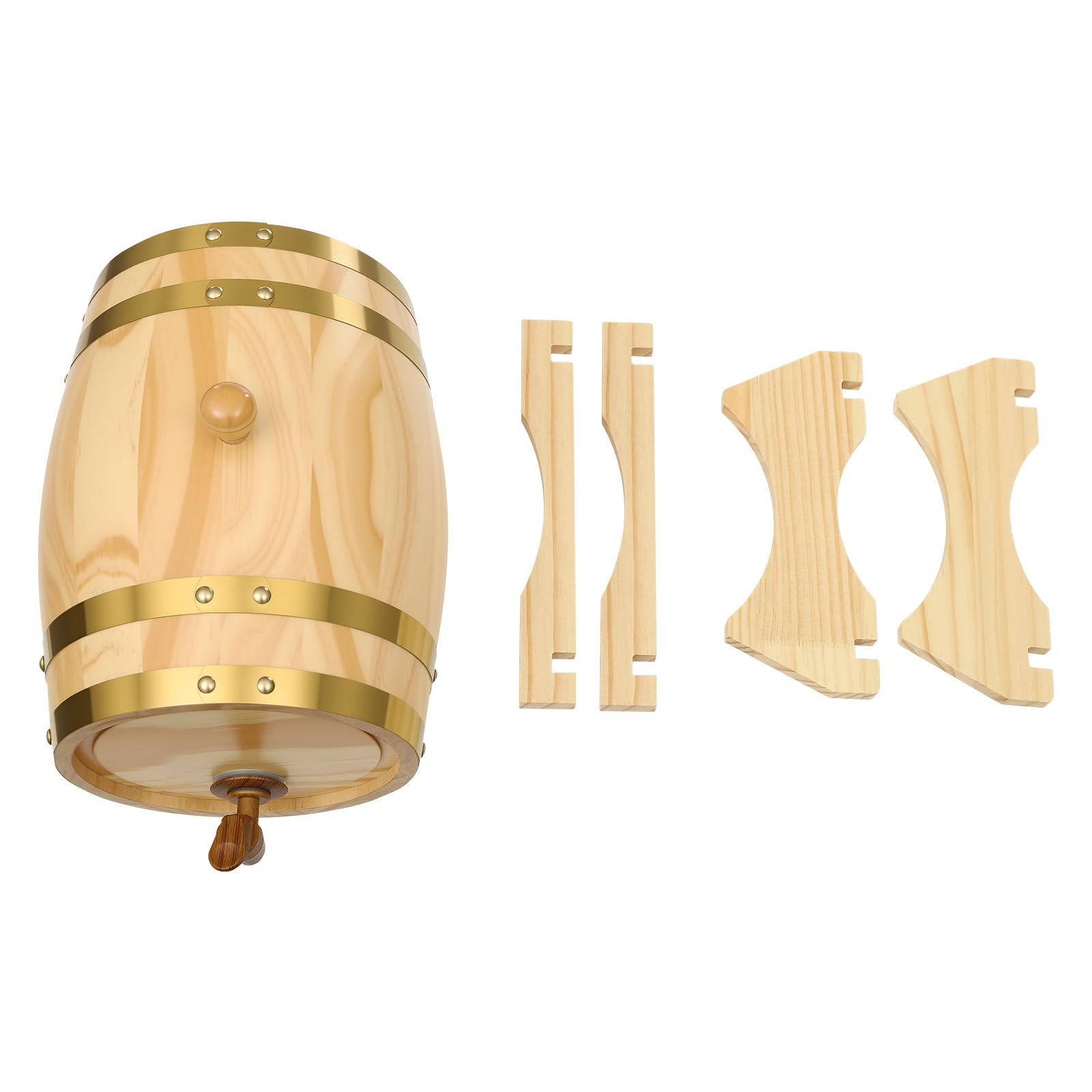 Barril de vino de madera, barril de cerveza con grifo y soporte, barriles de vino de madera, dispensador de bebidas, grifo Elipse barril de vino, almacenamiento para apartamentos, bares, hoteles (5 L)