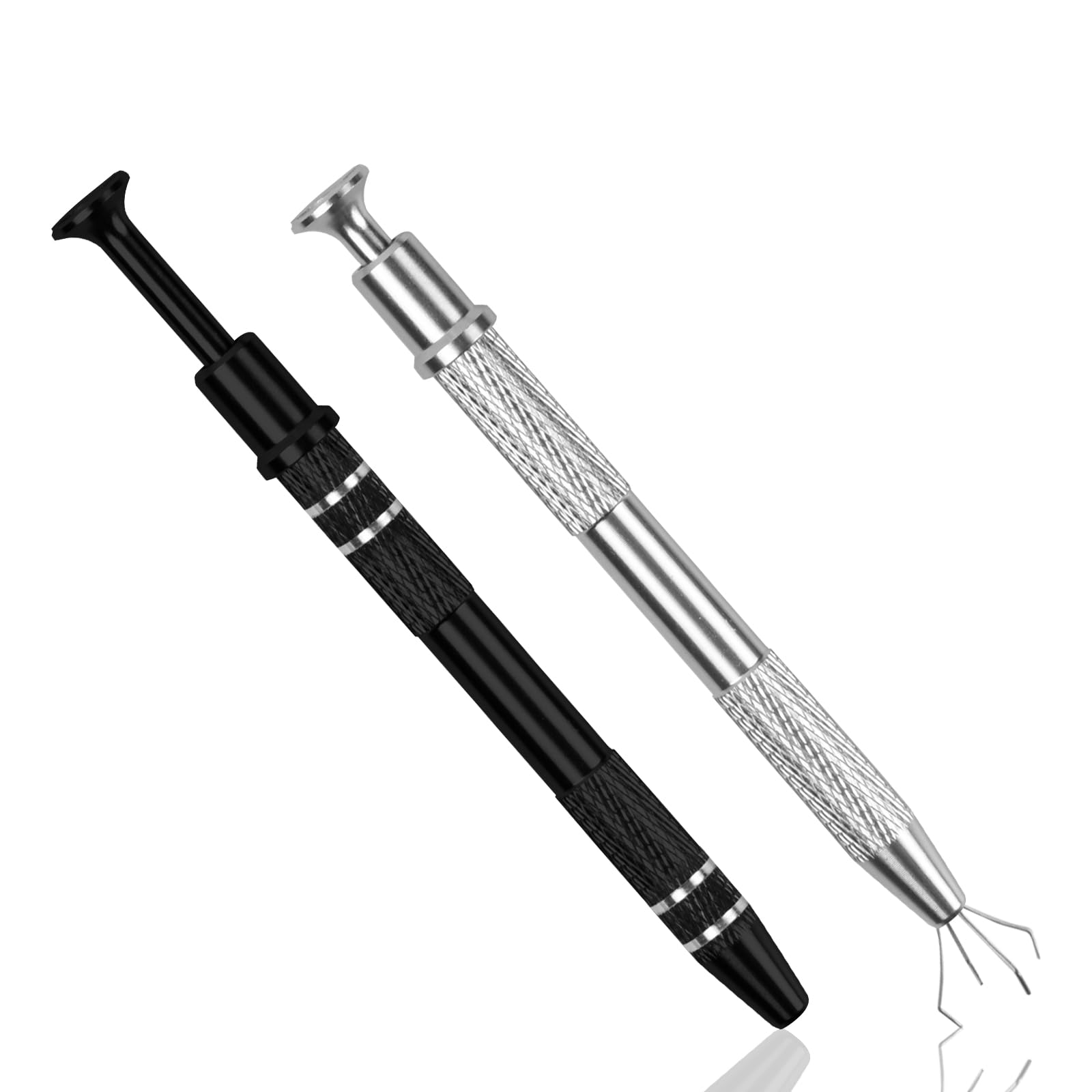 Hoxfly Piercing Ball Grabber, 2 Pcs 4-Claw Diamond Holder Pick Up Tool, Prong Tweezer, Pick Up Tool for Small Parts, Jewelry, Gem