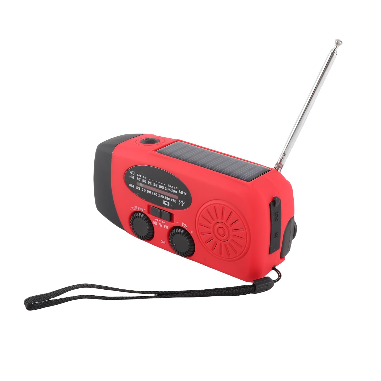 Radio solaire d'urgence FM/AM/NOAA avec lampe de poche 3 LED et batterie externe 1000 mAh