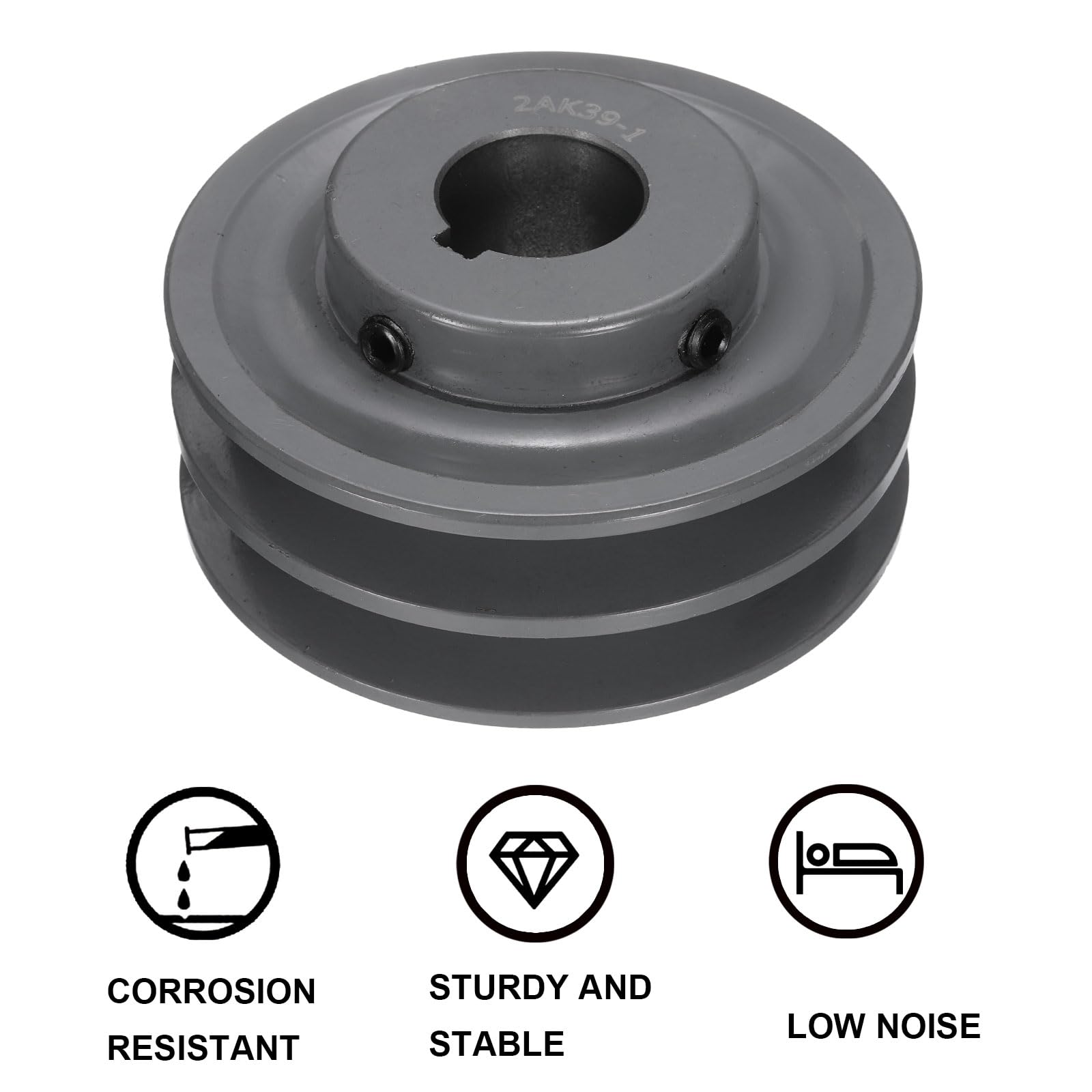 QUARKZMAN 2AK39-1 Puleggia A V Foro Da 1" Diametro Esterno 3.75" Doppia Scanalatura Puleggia Con Anima Forata Su Misura Ghisa Sezione Cinghia Per 4L O Cinghia A