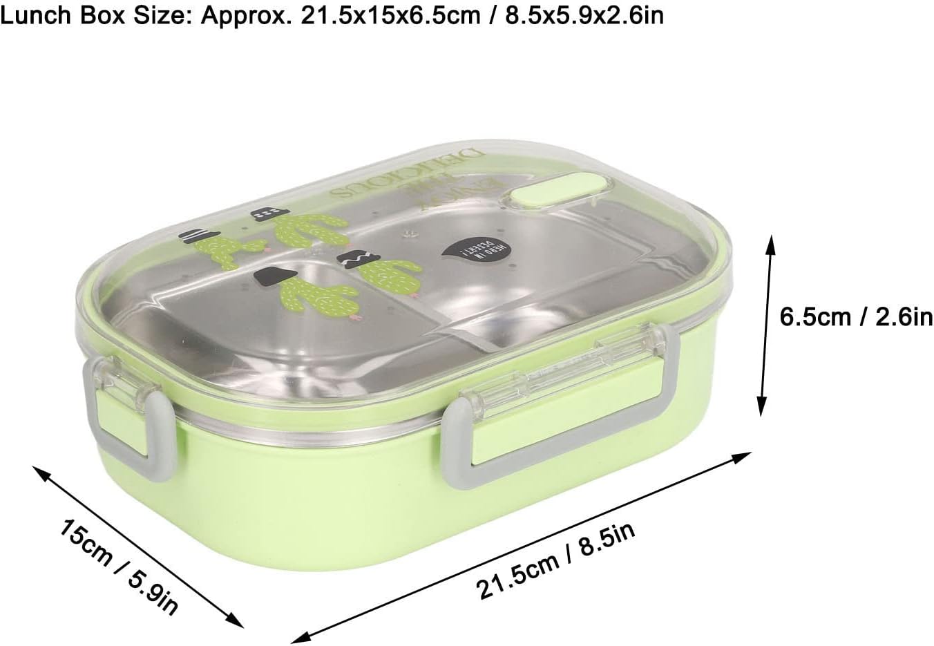 税込 保温弁当箱 漏れない和風ステンレス弁当箱 イラスト風 学生 透明な緑のサボテン Gts Com Pe