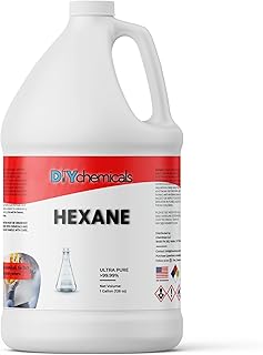 DIYChemicals Hexane â€“- High Purity Laboratory Grade Industrial Nonpolar Solvent for Cements, Ink, Botanical Plant Extraction - Made in USA - Gallon (128 fl oz)