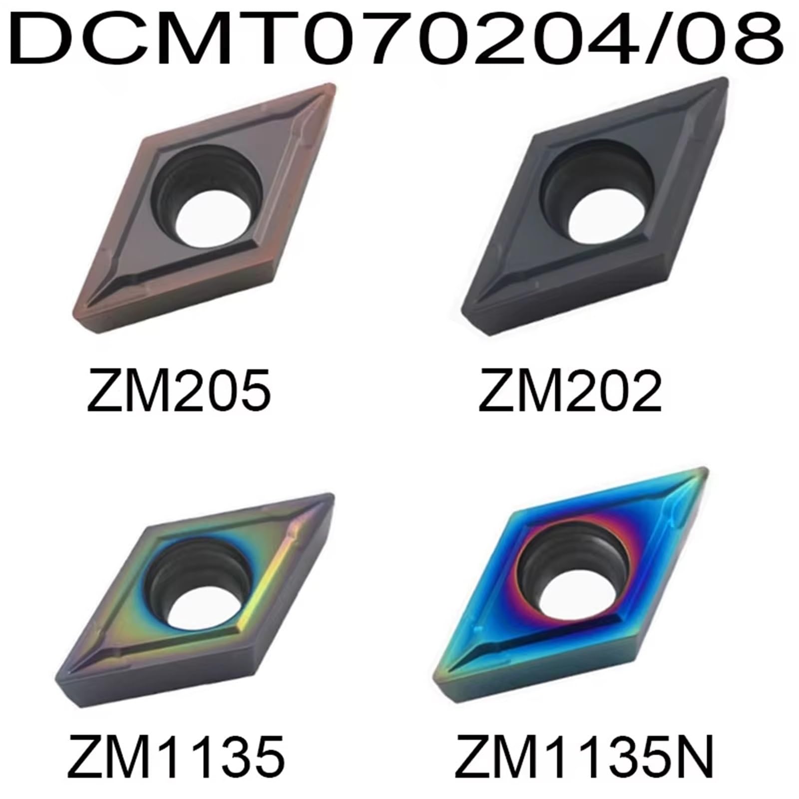 Herramientas De Torneado Externo Con Inserción Diamante 55 Grados, 10 Uds(DCMT070204 ZM1135)