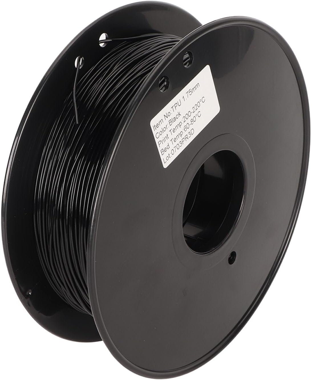 Acouto TPU Filament 1.75mm Black 95A Flexible 3D Printer Filament Fast Printing, TPU 1.75mm 95A Flexible High Speed 8kg .8lb Clog 3D Printer Most, Industrial (Black)