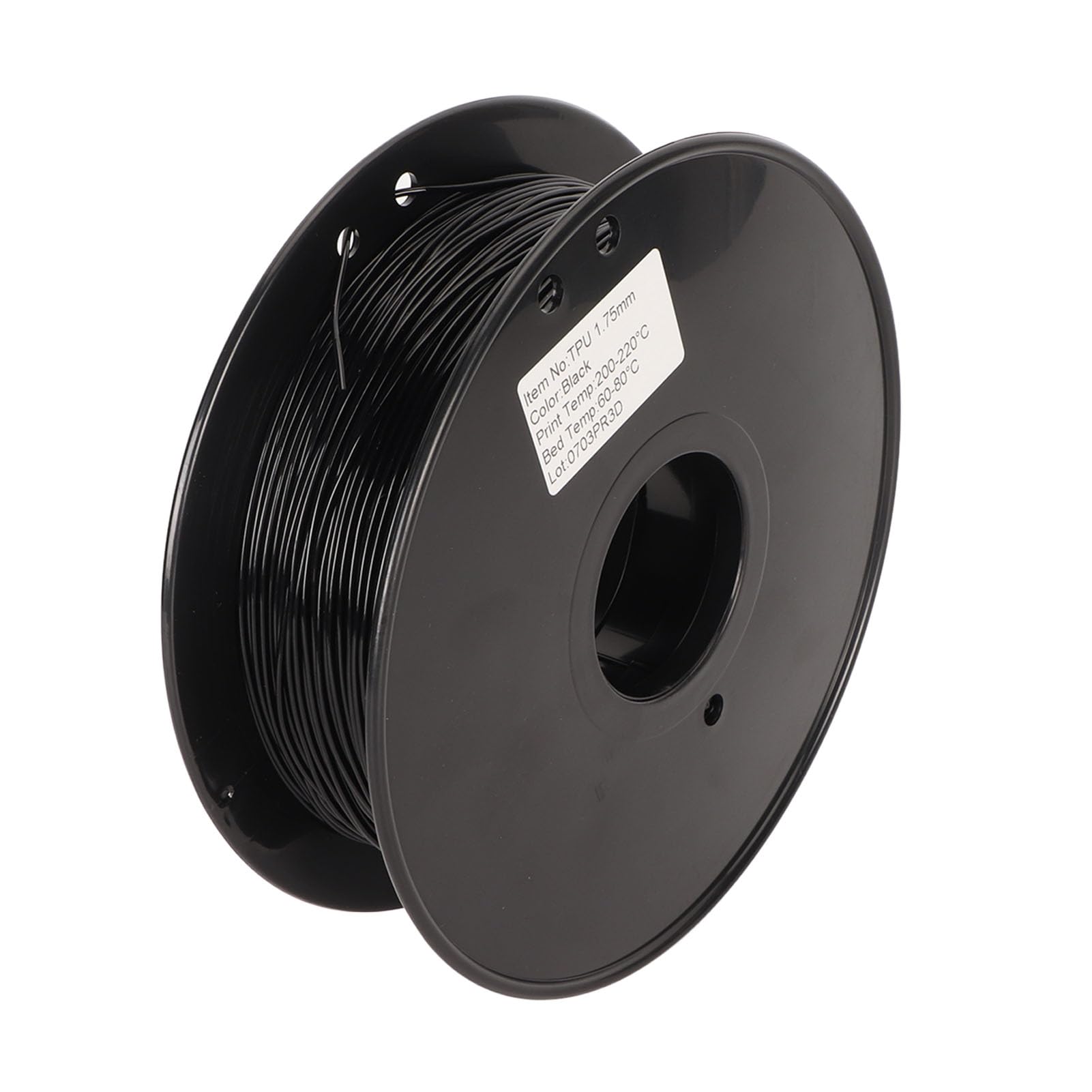 Filament TPU, Elastyczny, Szybki Włókno do Drukarek 3D 1,75 Mm, 95A, Nie Zatykający się, ze szpulą 0,8 Kg, Idealny do Większości Drukarek FDM (BLACK)