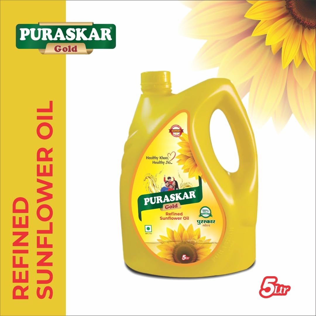 Raffiniertes Sonnenblumenöl zum Kochen – 5 Liter, reich an Antioxidantien, leckeres & gesundes Sonnenblumenkochöl, nährstoffreiches Speiseöl, ideal zum Kochen, Braten und Backen