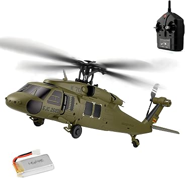 K170 UH60L RC Helicopter, Remote Controlled Helicopter for Adults Beginners, 2.4G 4CH RC Plane 6-Axis Gyroscope Altitude Hovering Military Aircraft Aileronles 1 Batteries