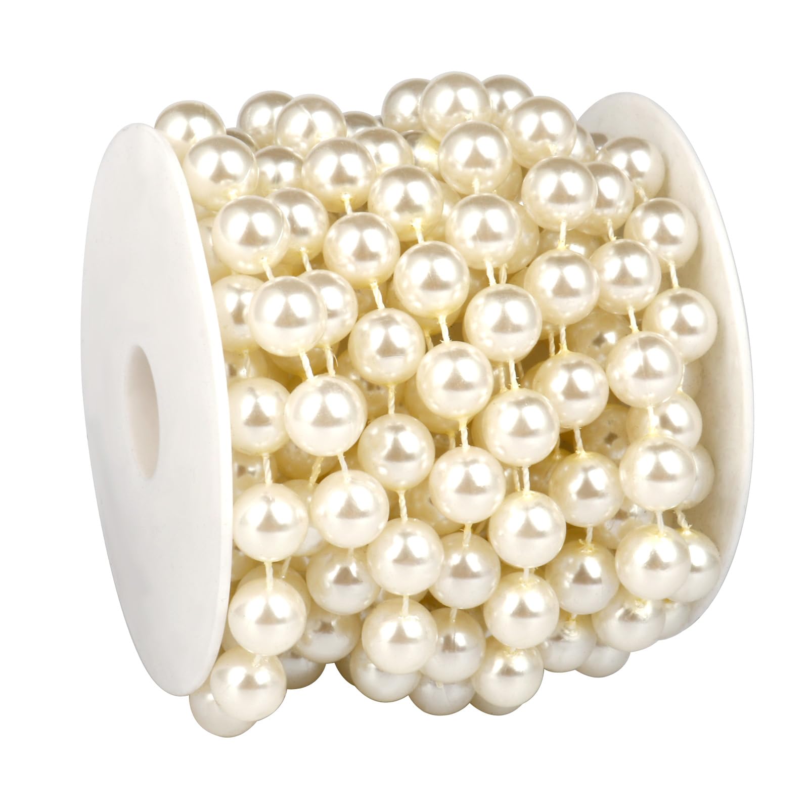 Photo 1 of 12MM Pearl Bead Garland for Decoration 16.4FT Ivory Craft Pearl Bead String