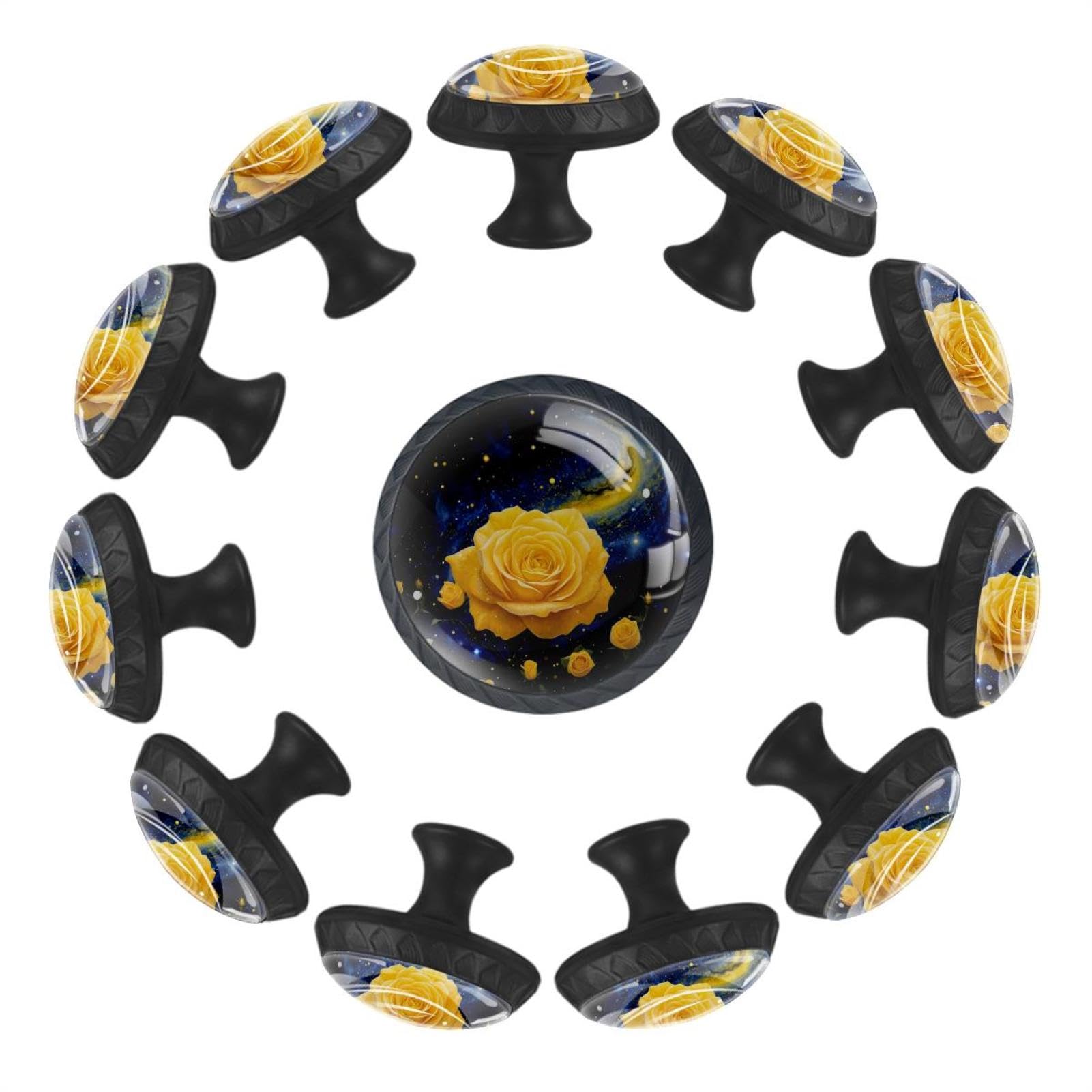 Boutons de tiroir en verre de cristal transparent pour armoire (Lot de 12)