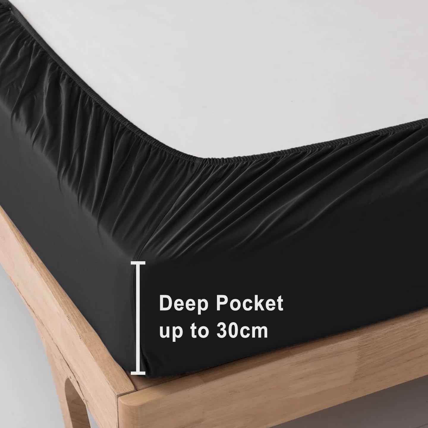 Fitted Sheet, Luxury Comfort of a Set of Two Microfibre Fitted Sheets, Ultra Soft - Image 4