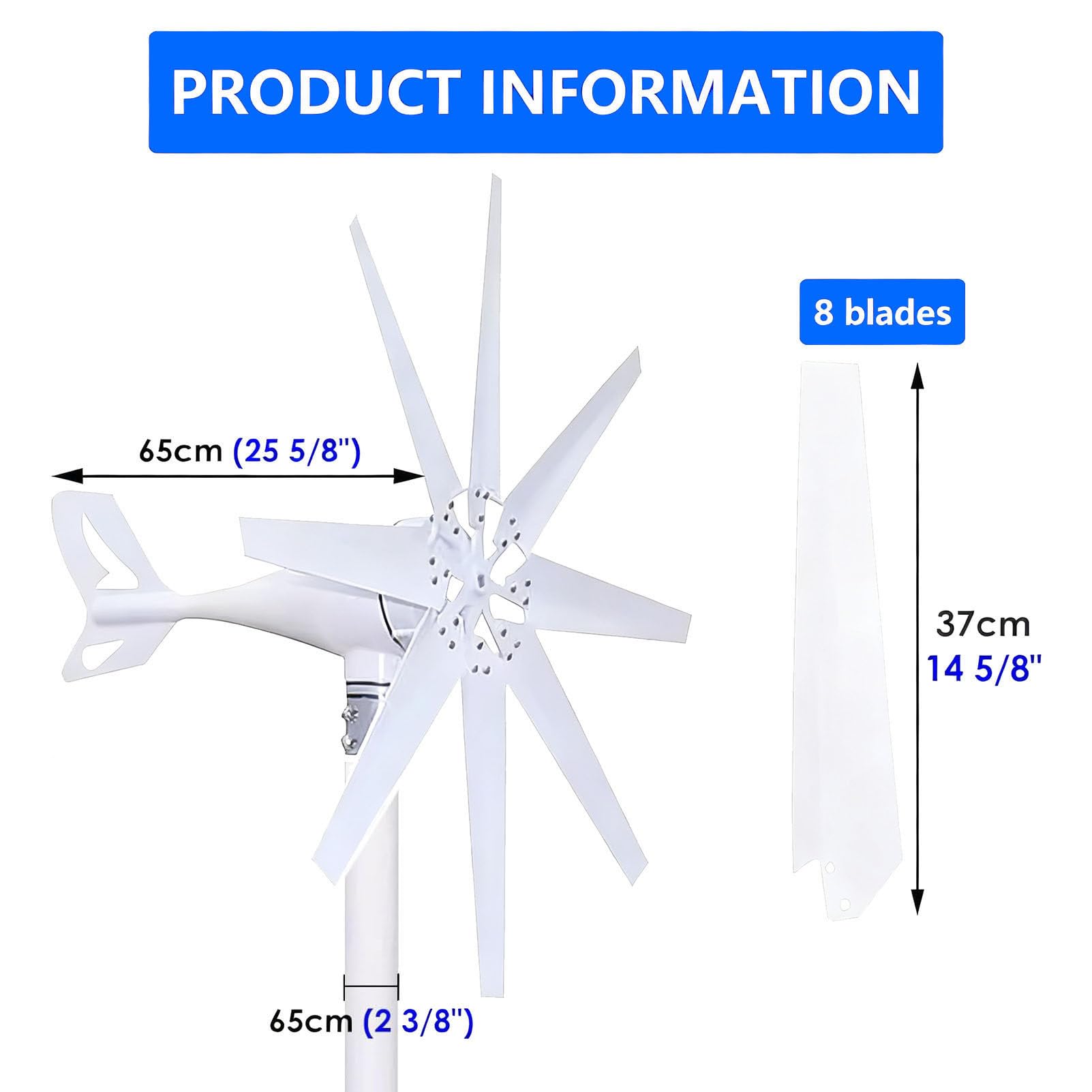 Generador eólico, Kit de generador eólico con Ventilador de 8 aspas, Equipo productor de Electricidad electromagnética de 8000 W y 12/24/48/220 V, para hogar, Granja 220V