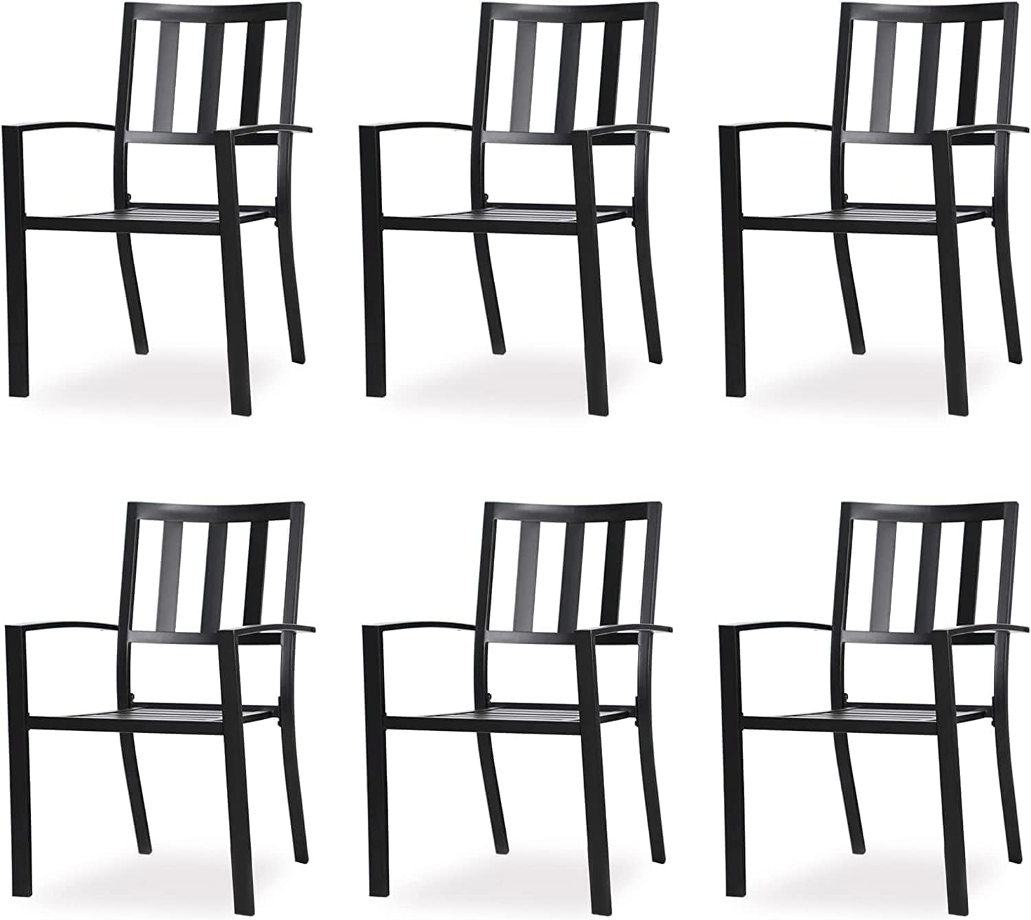 PHI VILLA 300lbs Patio Chairs Set of 6 Outdoor Dining