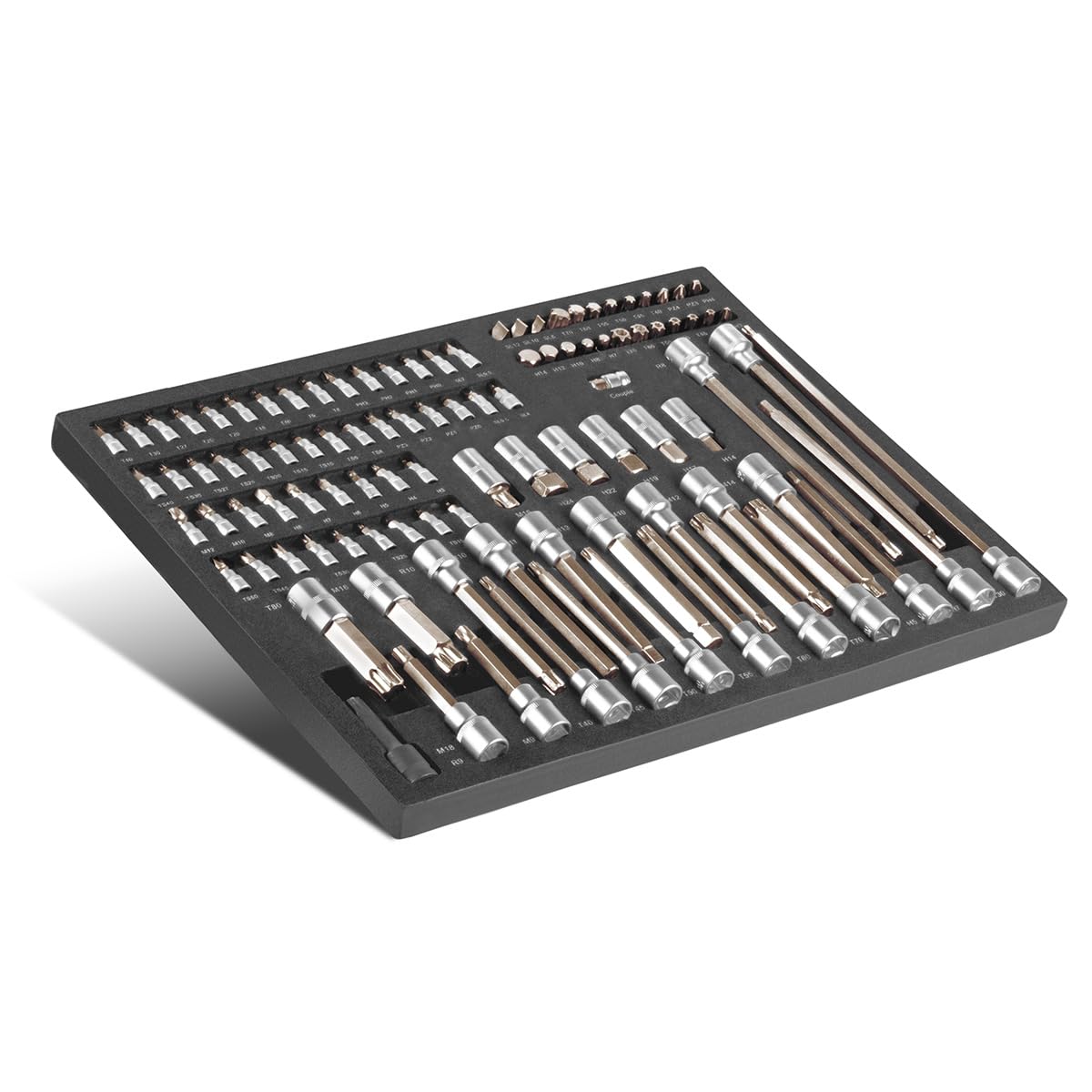 STAHLWERK Set di chiavi a bussola e a bussola da 102 pezzi in inserto per carrello dell'officina. Utensili CrV di alta qualità in inserto per carrello degli attrezzi per un ordine perfetto, set di