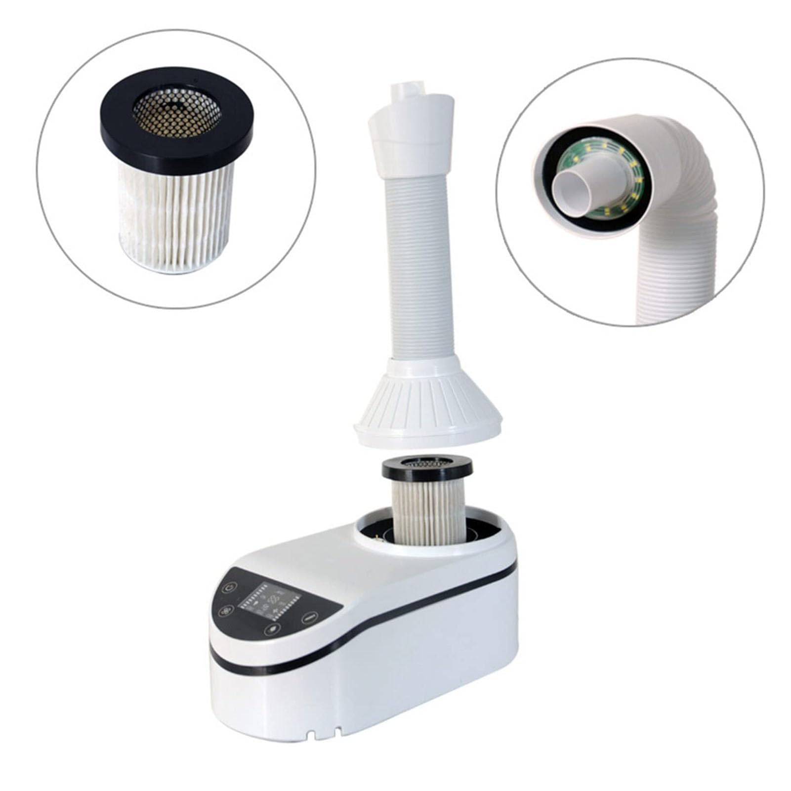 SenhE Aspirapolvere per Collettore di Polveri Dentali da 230 W, con 3 LED e Tubo Aspirapolvere di Calibro di Grande Calibro, per Attrezzature da Laboratorio Odontoiatrico
