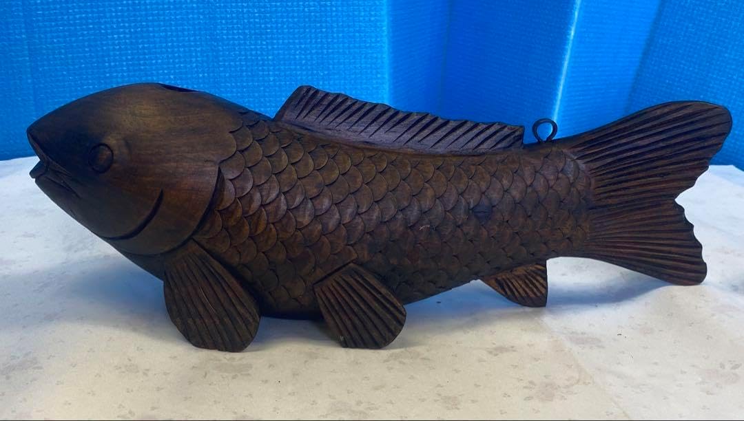 木彫魚 鯉 囲炉裏 自在鉤 木彫り 魚(鯉) Amazon.co.jp: 木彫囲炉裏