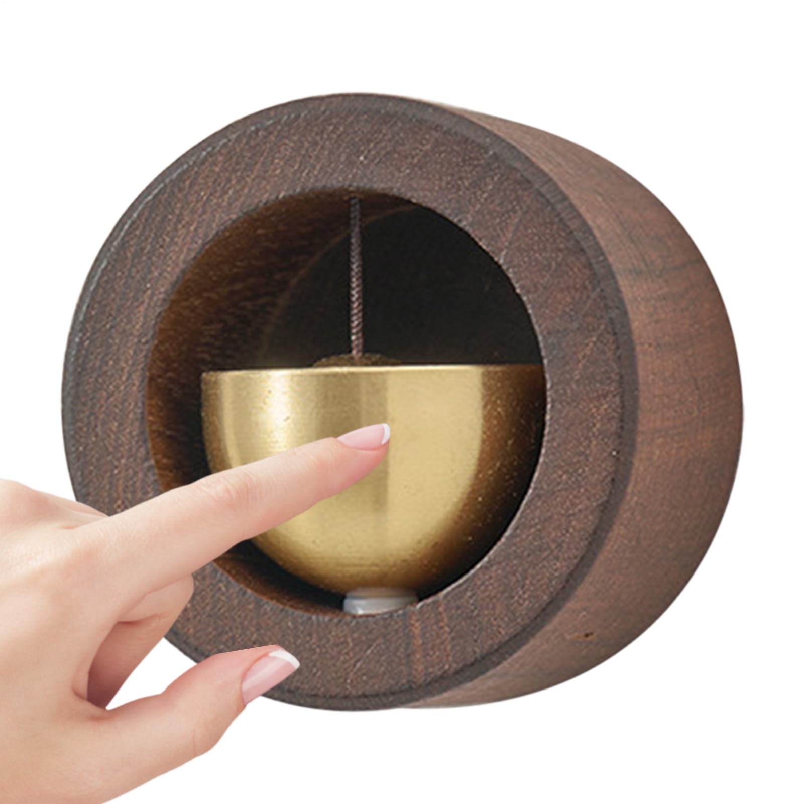 Magnetyczny drewniany dzwonek do drzwi, dzwonek alarmowy z miękkim dźwiękiem, rustykalny dekoracyjny dzwonek do drzwi do wejścia do domu, kawiarni, studia, sypialni, sklepu, do użytku wewnątrz, 4 cm