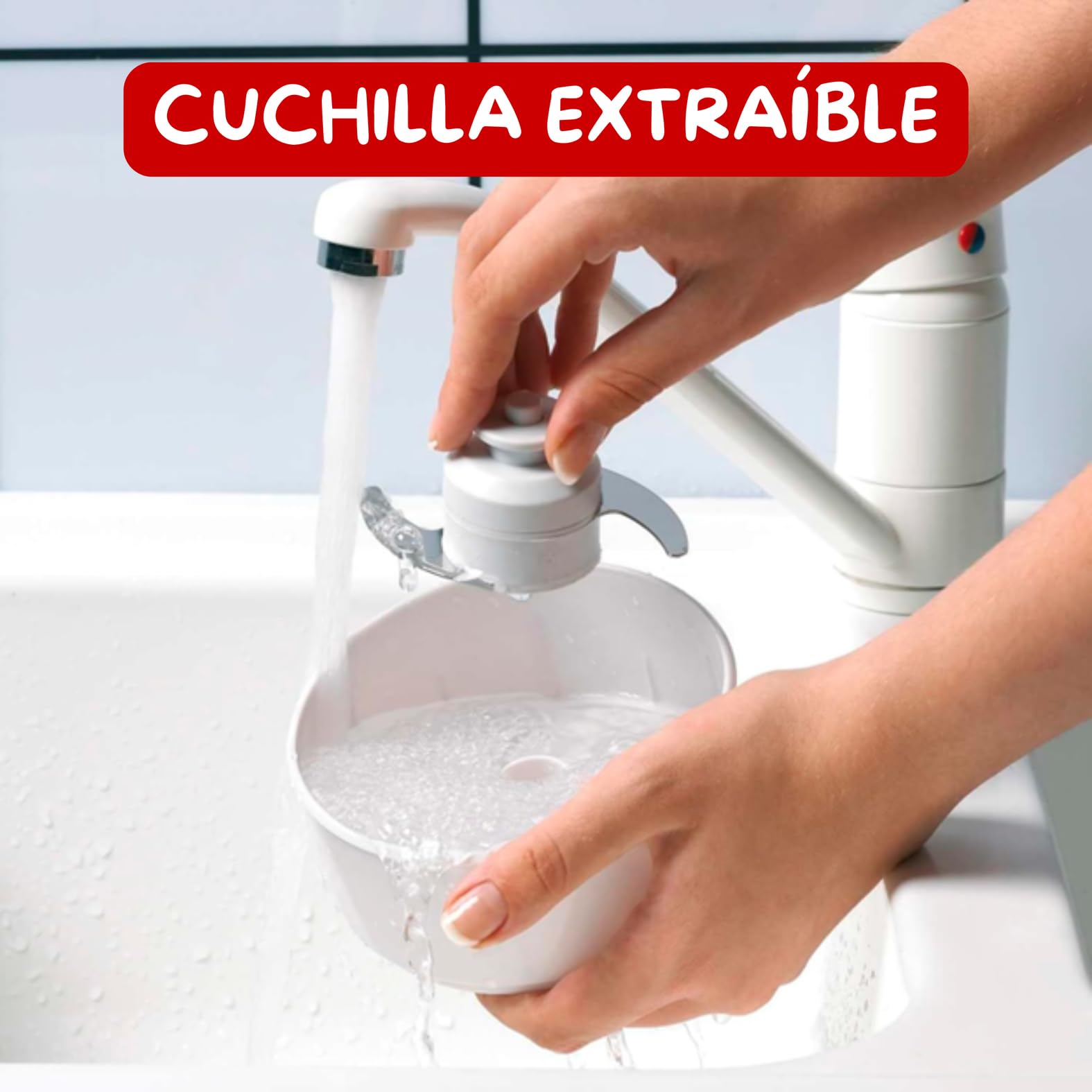 Moulinex Picadora la Moulinette, picadora de 800 W, pica carne, verduras, frutos secos, queso, 200 gr capacidad, pica, corta o mezcla, sistema 1-2-3, cuchilla doble acero inoxidable, blanco, AD5601