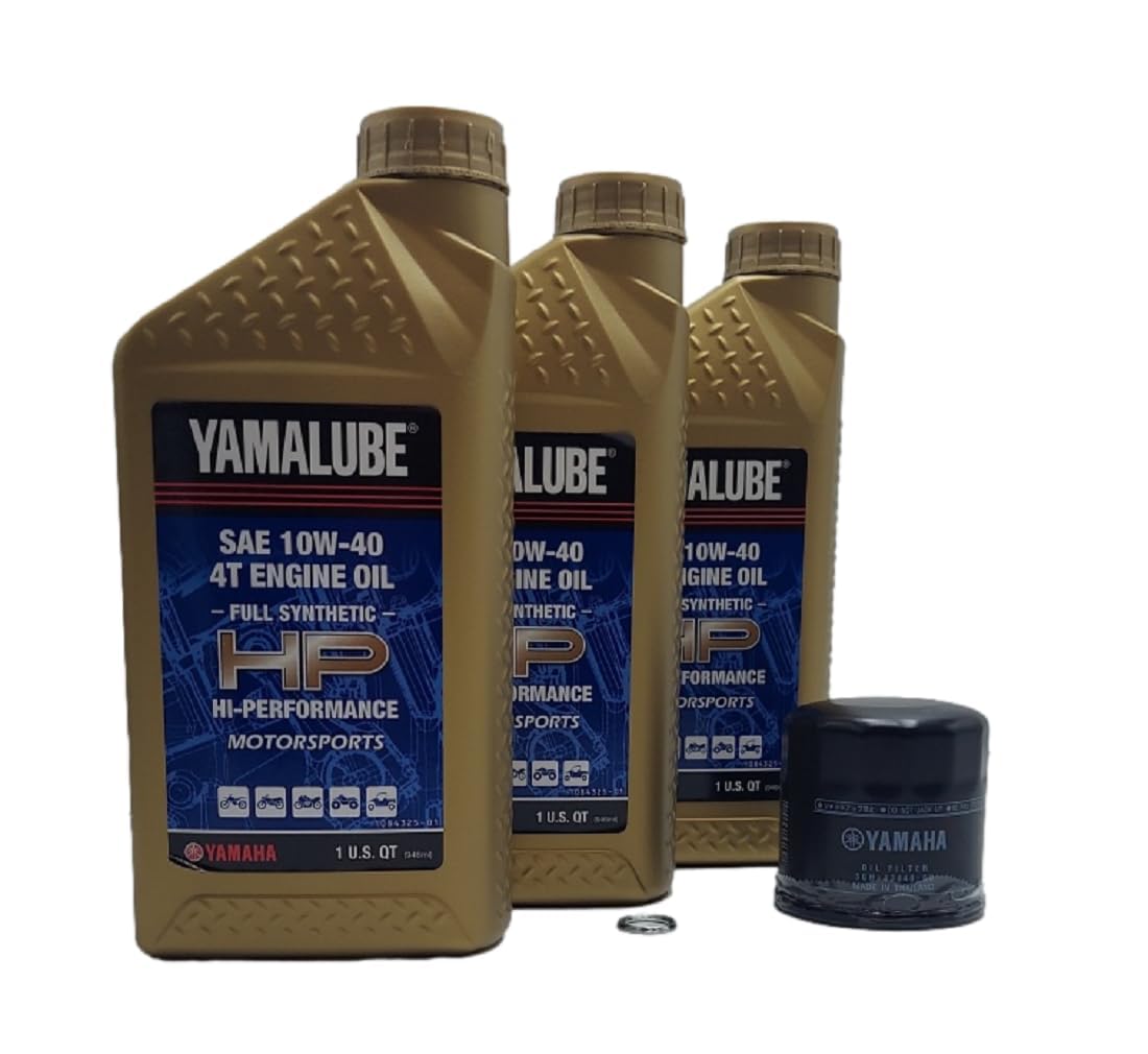 Yamaha Viking 700/ Viking VI 700 (2014-2024) all Models Oil Filter Change Kit Yamaha Part# 5GH-13440-80-00 and 3 Quarts High Performance LUB-10W40-FS-12
