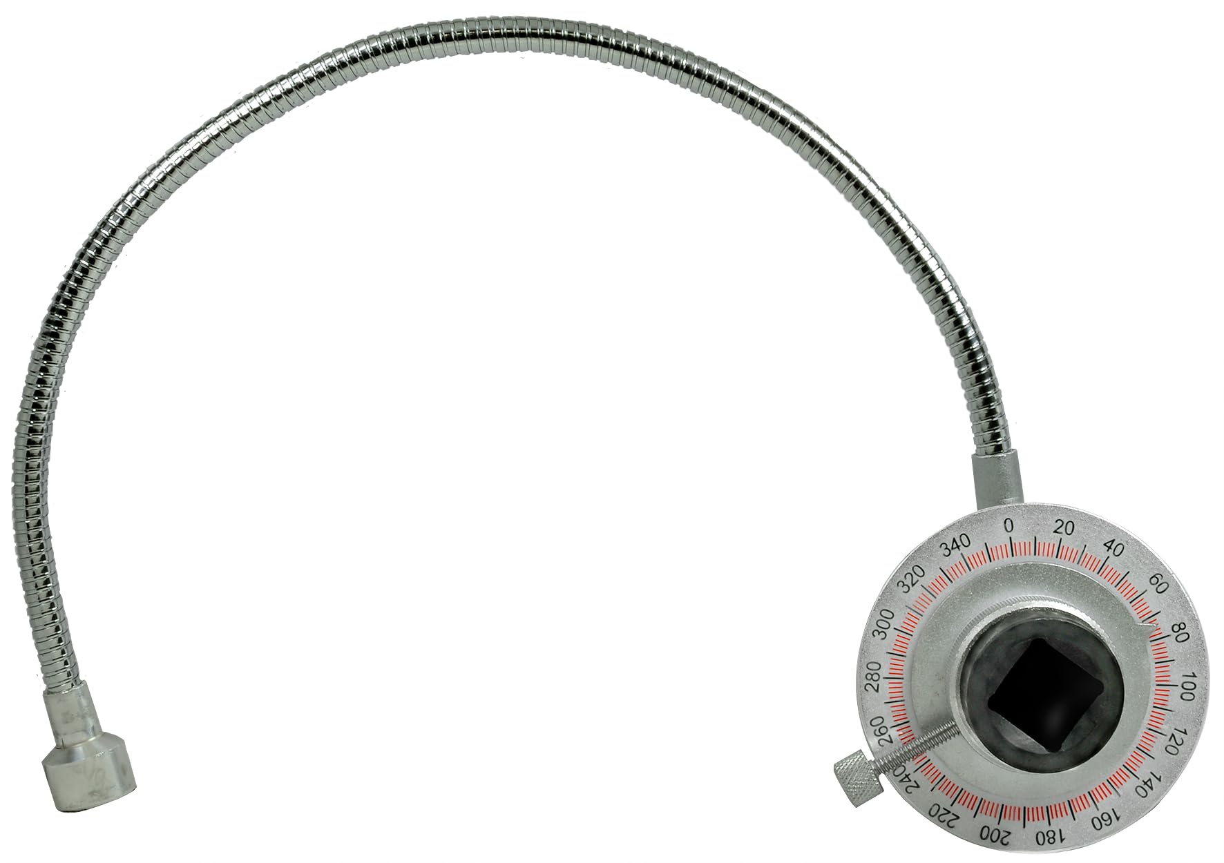 SW-Stahl 03916L Drehwinkel-Messgerät 1/2 Zoll I flexibler Magnetfuß I Messbereich 0° - 360° I Antriebs-Vierkant: 12,5 mm 1/2 Zoll