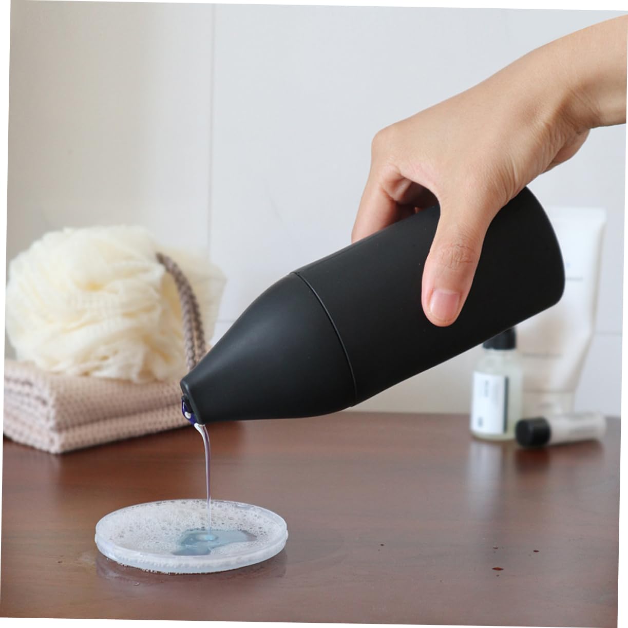 Ipetboom Silikon Handspender mit Quetschdesign zum Befüllen von Flüssigwaschmittel und Seife Nachfüllbare Küchenlotionflasche Geeignet für Küche und Badezimmer