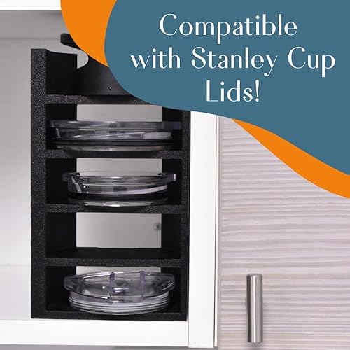 Miniatura 10 de Organizador de tapa compatible con tapas de tazas Stanley  Organizador de 5 tapas para armarios o encimera de cocina  Incluye almacenamiento de