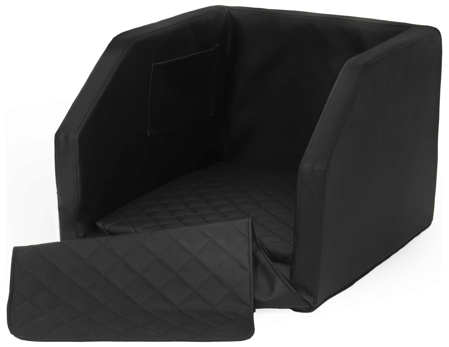 Autohundebett Hunde-Autositz Hundebett f. Rückbank Hundesitz Anschnallgurt 55x70 (Farbe: schwarz)