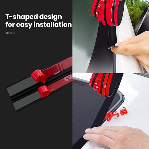 Miniatura 3 de 2 tiras de sellado de goma para parabrisas de automóvil, burletes en forma de T, para parabrisas delantero y trasero (32.8 pies)