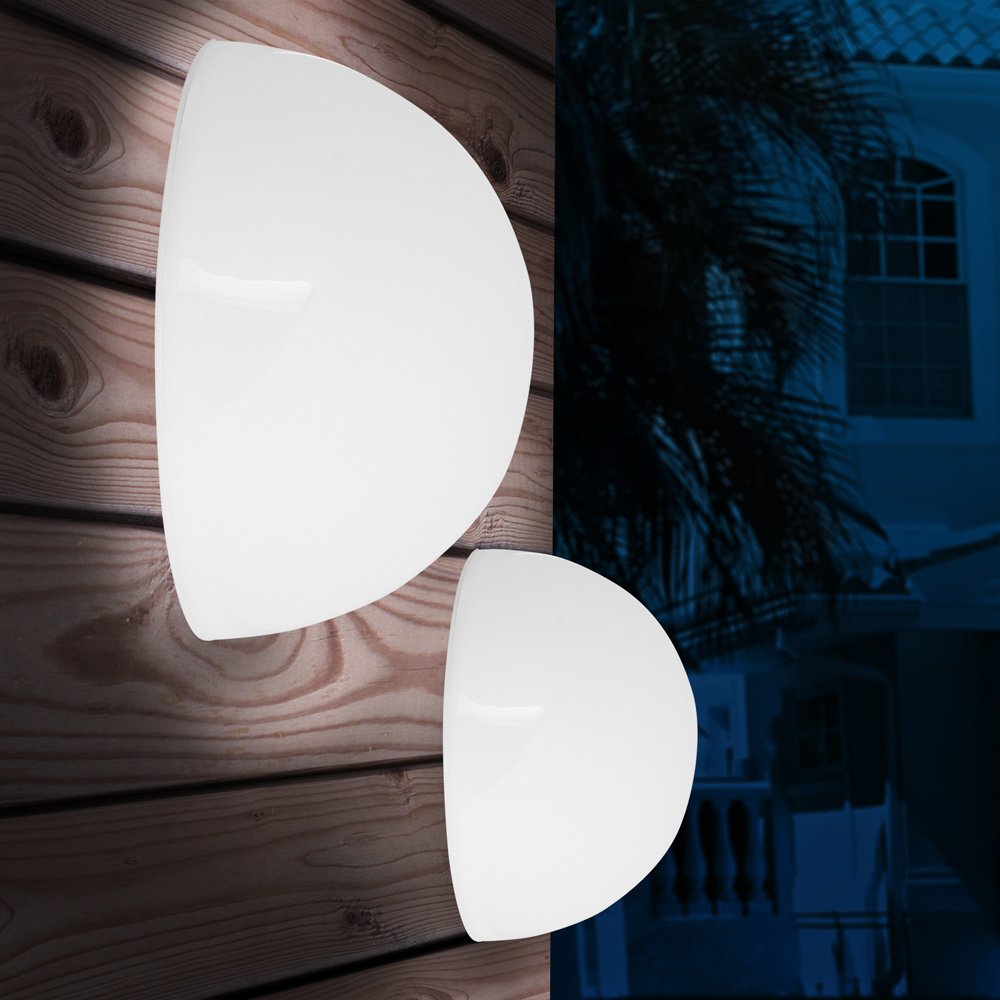 Deuba Lampade a sfera da giardino led 3X luci solari esterno senza fili sensore crepuscolare resistenti alle intemperie