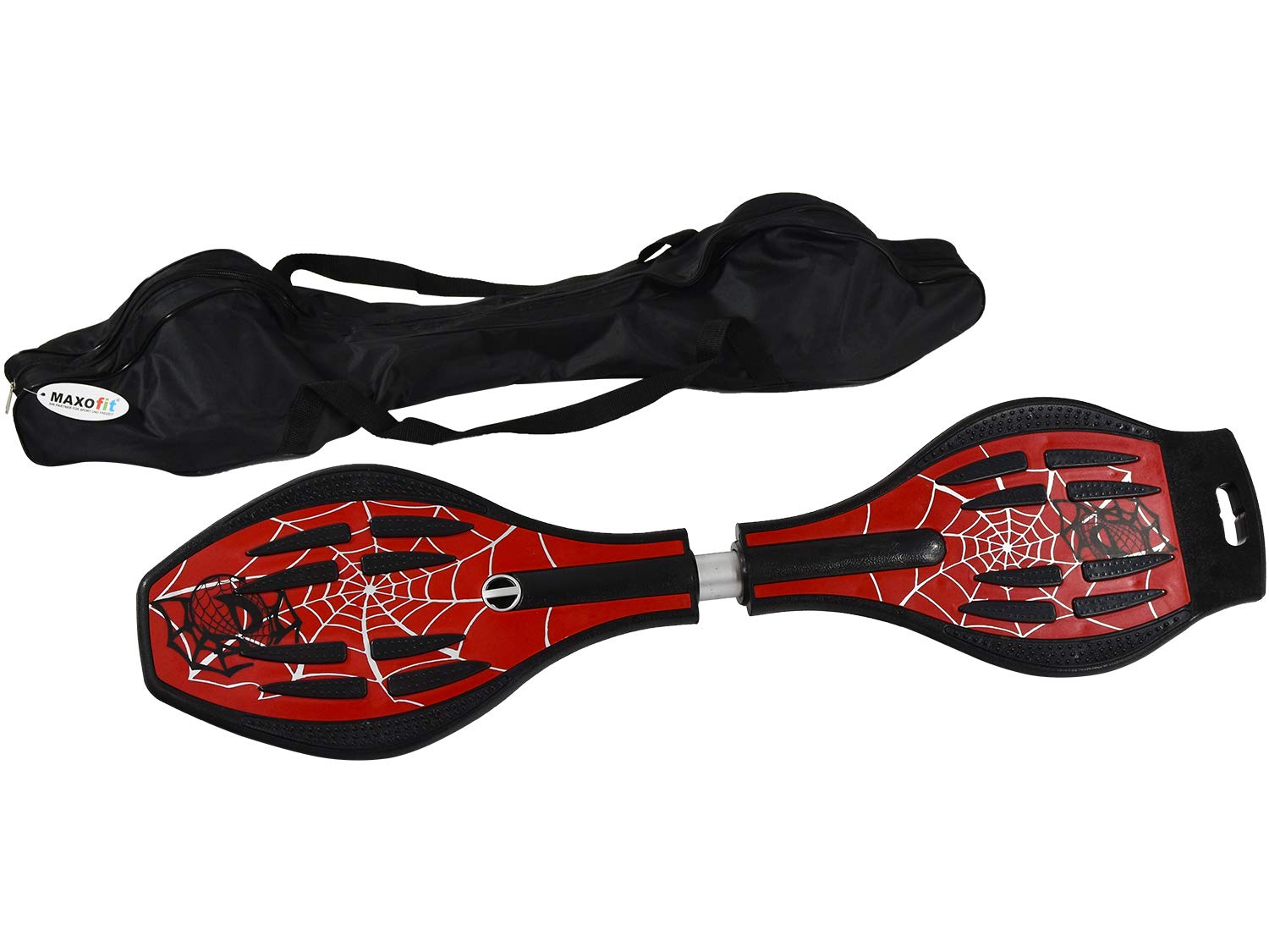MAXOfit Waveboard Pro XL bis 95 kg mit Tasche und Leuchtrollen, 88x23x30