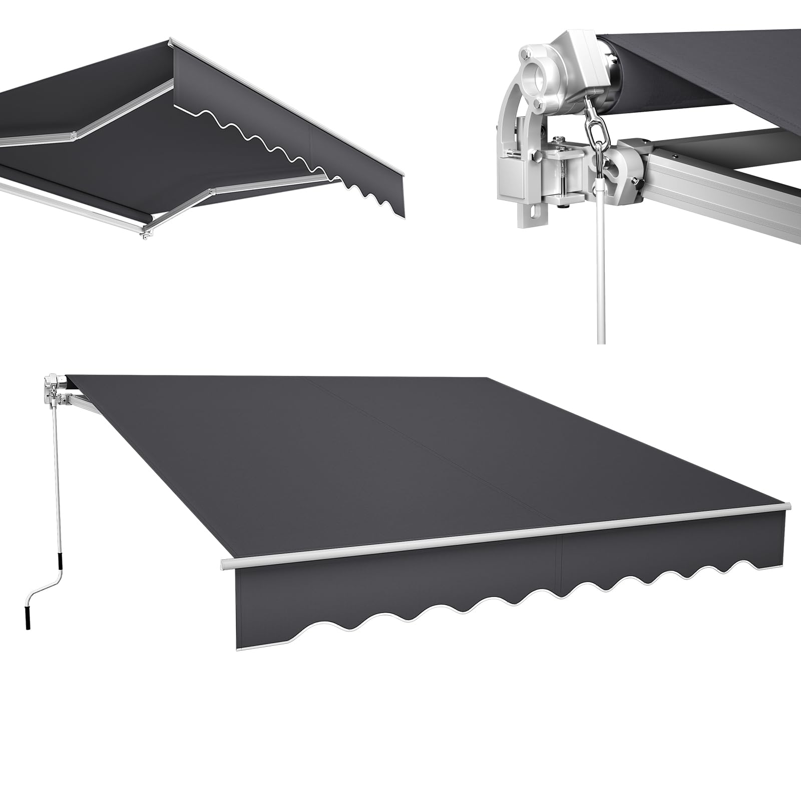 Ikodm Markise 350 X 300 Cm Manuelle Gelenkarmmarkise