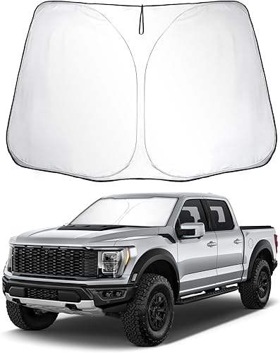 SKTU Parasol para parabrisas delantero 2021 2022 2023 F150 para Ford F-150 2021 2022 2023, visera solar para bloquear los rayos UV y protección