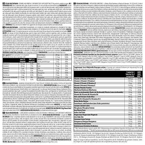 BioTechUSA Vegan Multivitamin, Suplemento dietético en forma de comprimidos que contienen vitaminas y minerales, 60 comprimidos - imagen 4