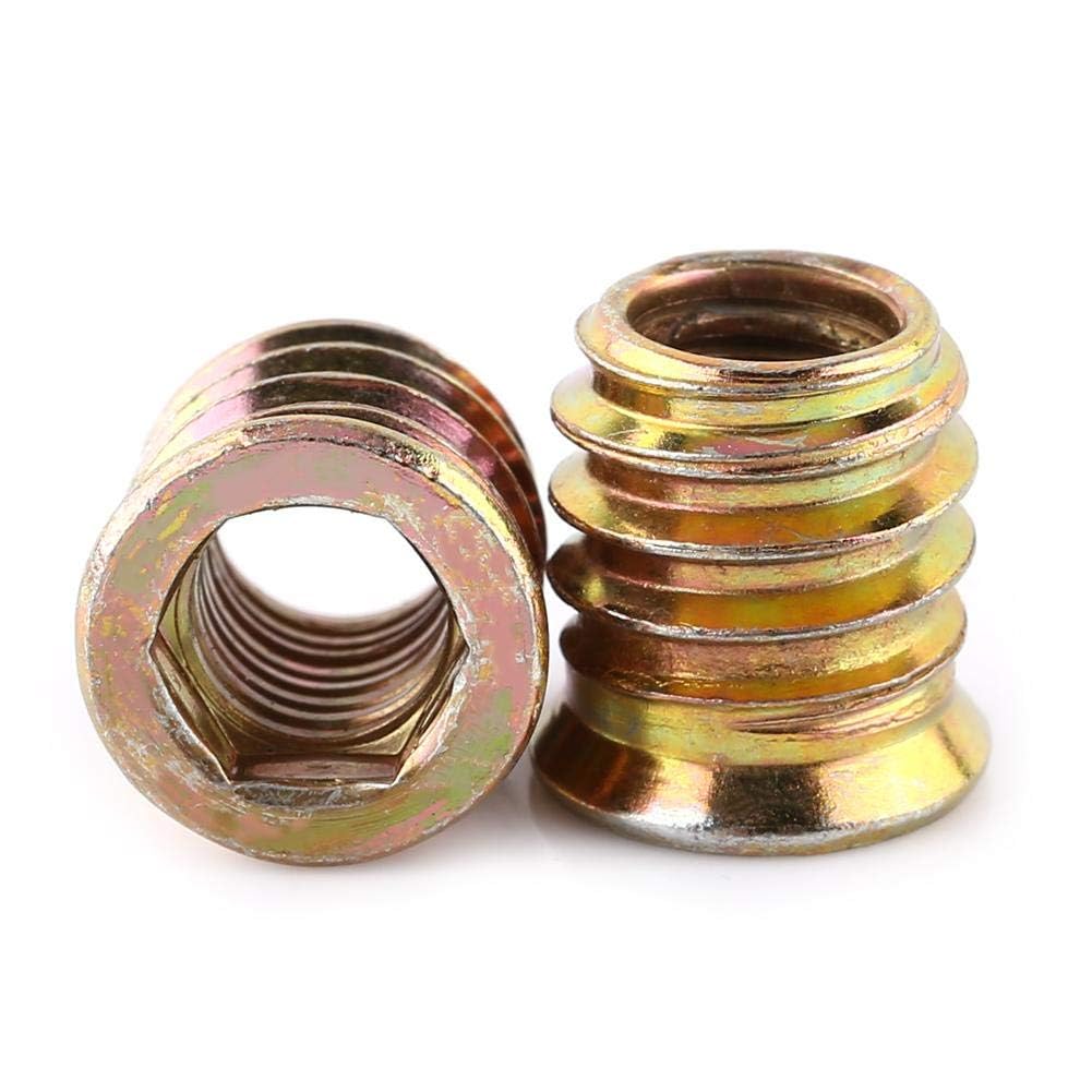 TOP-VIGOR 20Pcs Threaded Insert Nuts for Wood M8*15 Insert Hex Socket Nuts, Flanged Hex Socket Screw