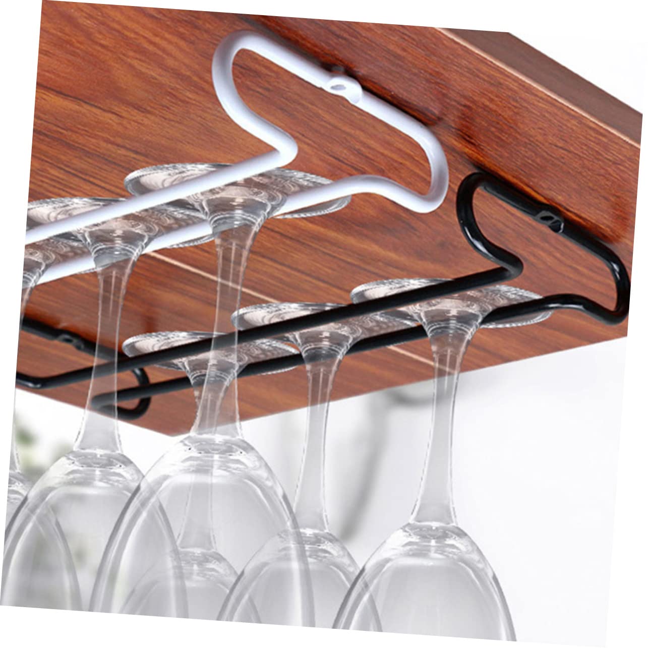 CIYODO Wine Glass Holder Hanging Rack for Kitchen Storage Easy to Install Wine Glass Organizer for Cocktail Glasses Decor Strong Bearing Capacity