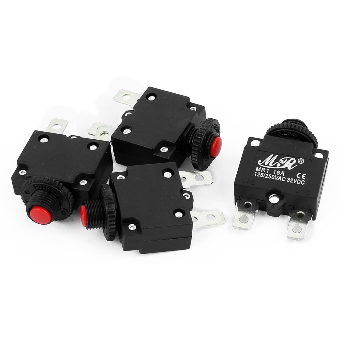 CENPEK 2 Stück L2 Serie 15A Thermo-Überlastschutz, 125-250V AC 50V DC Druckknopf Reset Schutzschalter CENPEK 2 Stück L2 Serie 15A Thermo-Überlastschutz, 125-250V AC 50V DC Druckknopf Reset Schutzschalter